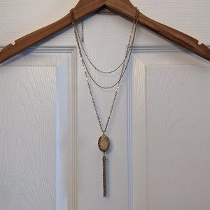 $10!!! Triple Chain Gold Sweater Chain Necklace